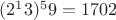 $(2^13) ^59 = 1702$