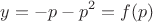 $$y=  -p - p^2 = f(p)$$