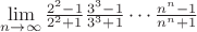 $ \lim\limits_{ n \to \infty} \frac{2^2-1}{2^2+1}\frac{3^3-1}{3^3+1} \cdots \frac{n^n-1}{n^n+1} $