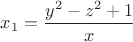 $x_1=\dfrac{y^2-z^2+1}{x}$