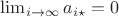 $\lim_{i \to \infty} a_{i \star} = 0$