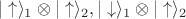 $|\uparrow\rangle_1\otimes|\uparrow\rangle_2, |\downarrow\rangle_1\otimes|\uparrow\rangle_2$