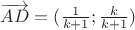 $\overrightarrow{AD}=(\frac{1}{k+1};\frac{k}{k+1})$