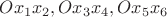 $Ox_1x_2, Ox_3x_4, Ox_5x_6$