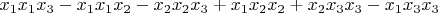 $ x_1x_1x_3 - x_1x_1x_2 - x_2x_2x_3 + x_1x_2x_2 + x_2x_3x_3 - x_1x_3x_3 $