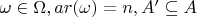 $ \omega \in \Omega, ar(\omega) = n, A' \subseteq A $