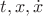 $t, x, \dot x$