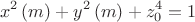 $$\[
x^2 \left( m \right) + y^2 \left( m \right) + z_0^4  = 1
\]$