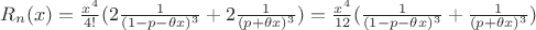 $R_n(x) = \frac{x^4}{4!}(2\frac{1}{(1-p-\theta x)^3} + 2\frac{1}{(p+\theta x)^3}) = \frac{x^4}{12}(\frac{1}{(1-p-\theta x)^3} + \frac{1}{(p+\theta x)^3})$