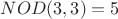 $NOD(3,3)=5$ $NOD(3,3)=5$