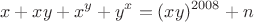 $$
x+xy+x^y+y^x = (xy)^{2008}+n
$$