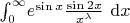 \int_0^\infty \! {e^{\sin{x}}} {\frac{\sin{2x}}{x^{\lambda}}}\ \mathrm{d}x