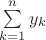 $\sum\limits_{k=1}^n y_k$