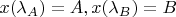$x(\lambda_A)=A, x(\lambda_B)=B$