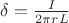 $\delta=\frac I {2 \pi r L$}