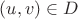 $(u, v) \in D$