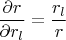 $\dfrac{\partial r}{\partial r_l}=\dfrac{r_l}{r}$