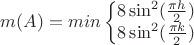 $m(A)=min \left\{\begin{matrix}{8\sin^2 (\frac{\pi h}{2})}
\\ {8\sin^2 (\frac{\pi k}{2})}
\end{matrix}\right.$