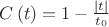 $\[C\left( t \right) = 1 - \frac{{\left| t \right|}}{{{t_0}}}\]$