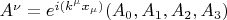 $A^\nu=e^{i(k^\mu x_\mu)}(A_0,A_1,A_2,A_3) $