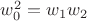 $w_0^2 = w_1 w_2$