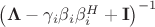 $\left(\mathbf \Lambda - \gamma_i\mathbf \beta_i \mathbf \beta_i^H + \mathbf I\right)^{-1}$