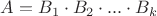$A=B_{1}\cdot B_{2}\cdot ...\cdot B_{k}$