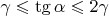 $\gamma\leqslant\tg\alpha \leqslant 2\gamma$