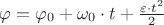 $\varphi = \varphi_0  + \omega_0 \cdot t + \frac {\varepsilon \cdot t^2}{2}$