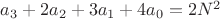 $a_3+2a_2+3a_1+4a_0=2N^2$