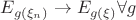 $E_{g(\xi_n)}\rightarrow E_{g(\xi)}\forall g$