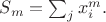 $S_m=\sum_j x_i^m.$