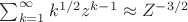 $\sum_{k=1}^{\infty}k^{1/2}z^{k-1}\approx Z^{-3/2}$