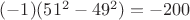 $(-1)({51^2 - 49^2})=-200$