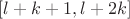 $[l + k + 1, l + 2k]$