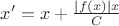 $x'=x+\frac{|f(x)|x}{C}$