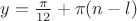 $y=\frac {\pi} {12} +\pi(n-l)