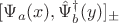 $[\Psi_{a}(x), \hat {\Psi}_{b}^{\dagger}(y)]_{\pm}$