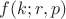 $f(k; r, p)$