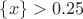 $\{x\}>0.25$