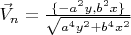 $\vec{V}_n= \frac{ \{ -a^2y, b^2x \}  }{\sqrt{a^4y^2+b^4x^2}} $