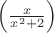 $\[{\left( {\frac{x}
{{{x^2} + 2}}} \right)}\]
$