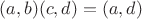 $(a,b)(c,d)=(a,d)$