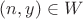 $(n,y)\in W$