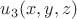 $u_{3}(x,y,z)$