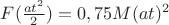 $F(\tfrac{at^2}{2}) =0,75M(at)^2$