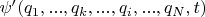 $\psi'(q_1, ..., q_k, ..., q_i, ..., q_N, t)$