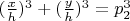 $(\frac {x}{h}) ^3 + (\frac {y}{h}) ^3 = p_2^3$