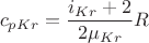 $$
c_{pKr}  = \frac{{i_{Kr}  + 2}}
{{2\mu _{Kr} }}R
$$