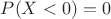 $P(X<0)=0$